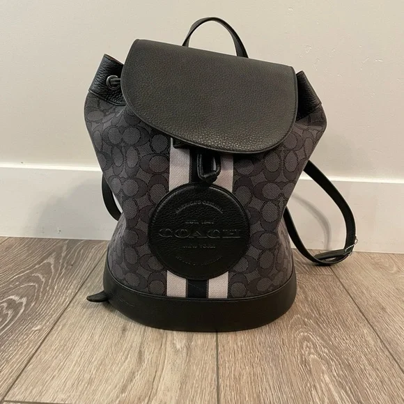 Coach Sig Demp Backpack | Authentic | Unused Coach Dempsey Black Smoke Signature Jacquard Canvas Patch  main image 2